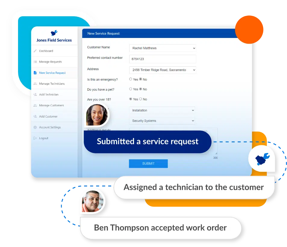 Service request app built with low code