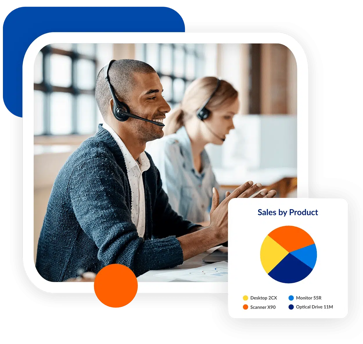 Customer service representative at work